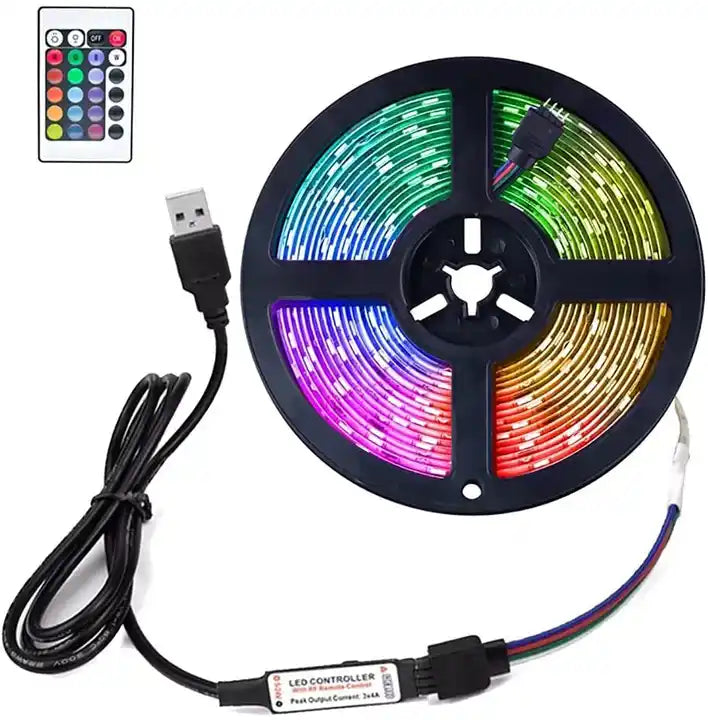 10 m Luz LED RGB, control y adaptador